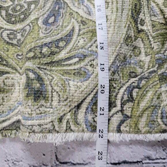 Chico's Embellished Heritage Tweed Jacket Green Frayed Trim Accent Size ? - Picture 11 of 14